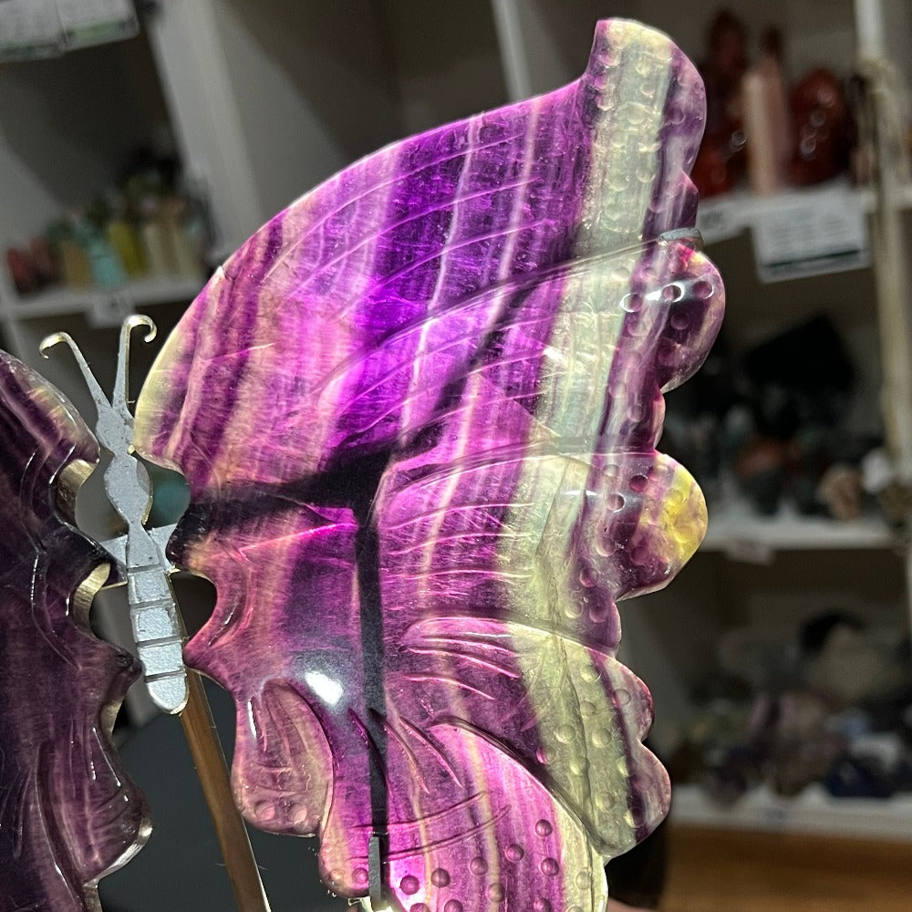 Fluorite Butterfly Wings with stand