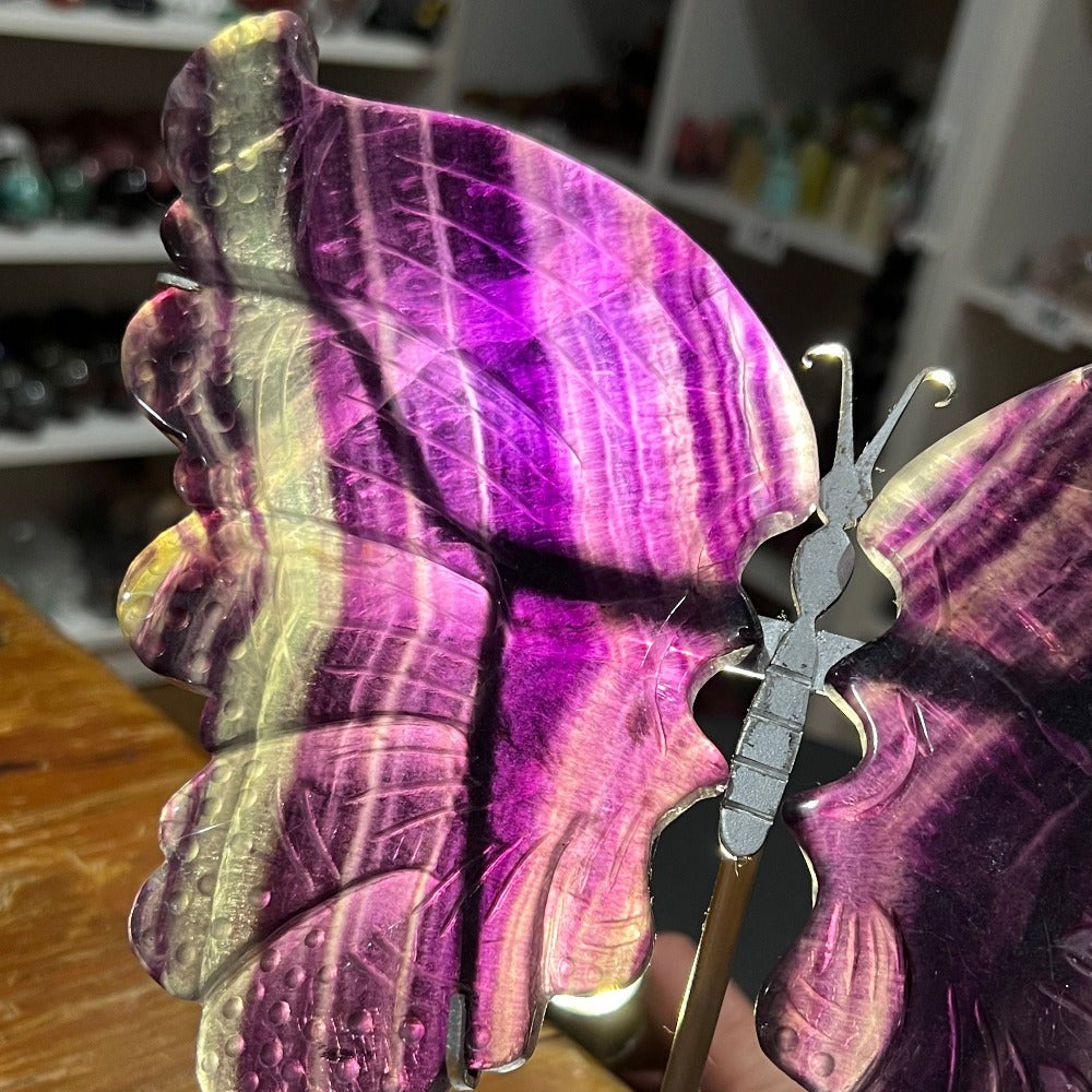 Fluorite Butterfly Wings with stand