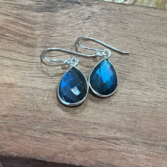 Labradorite Faceted Earrings