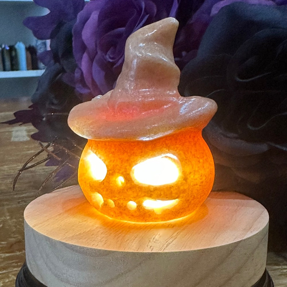 Sunstone Pumpkin with Witch Hat