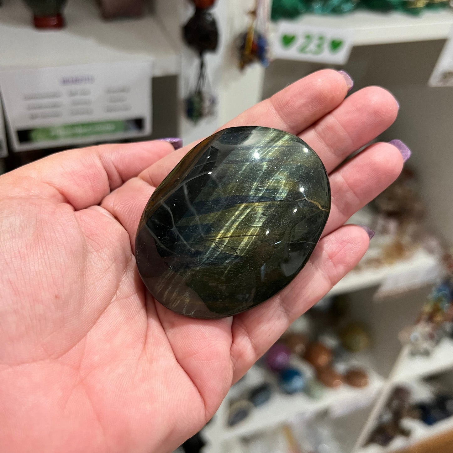 Blue Tiger's Eye Palmstone