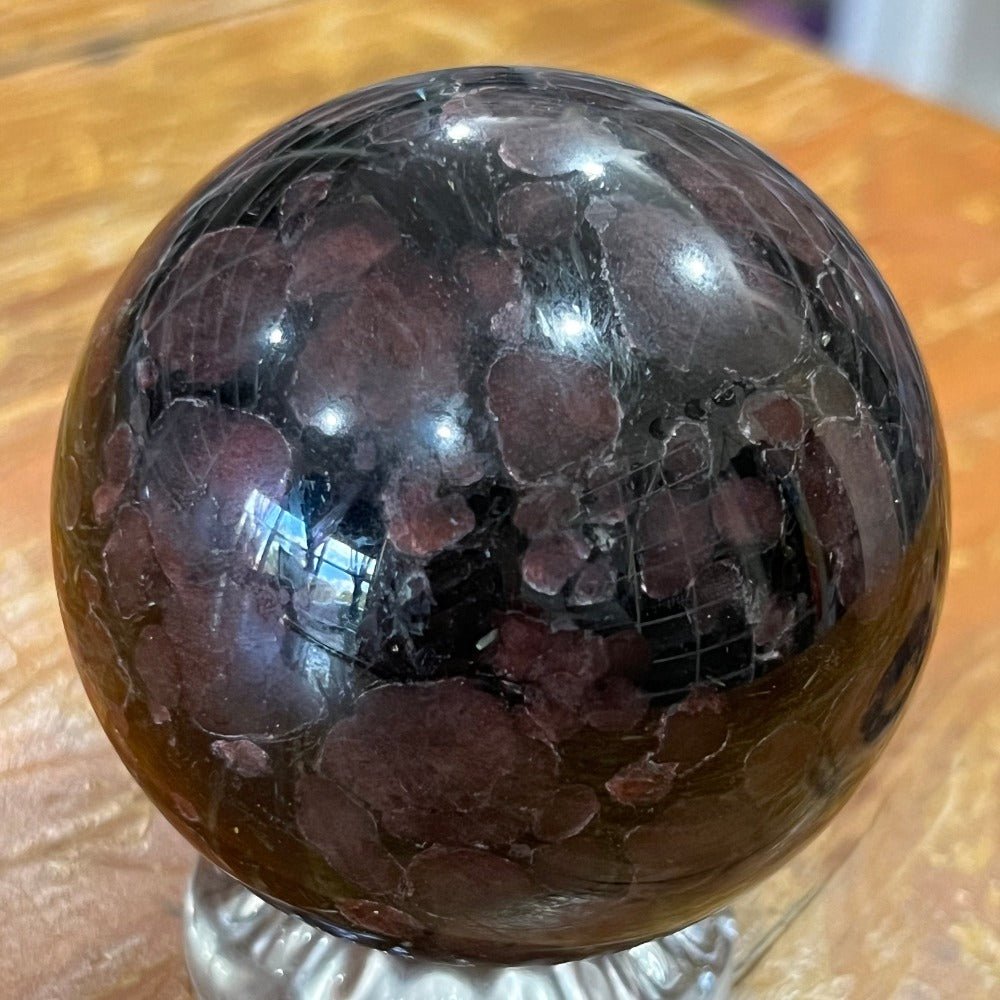 Garnet & Astrophylite Sphere