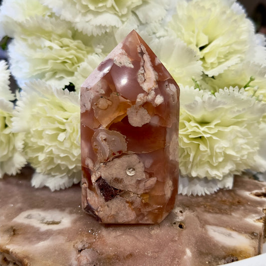 Carnelian/Flower Agate Tower