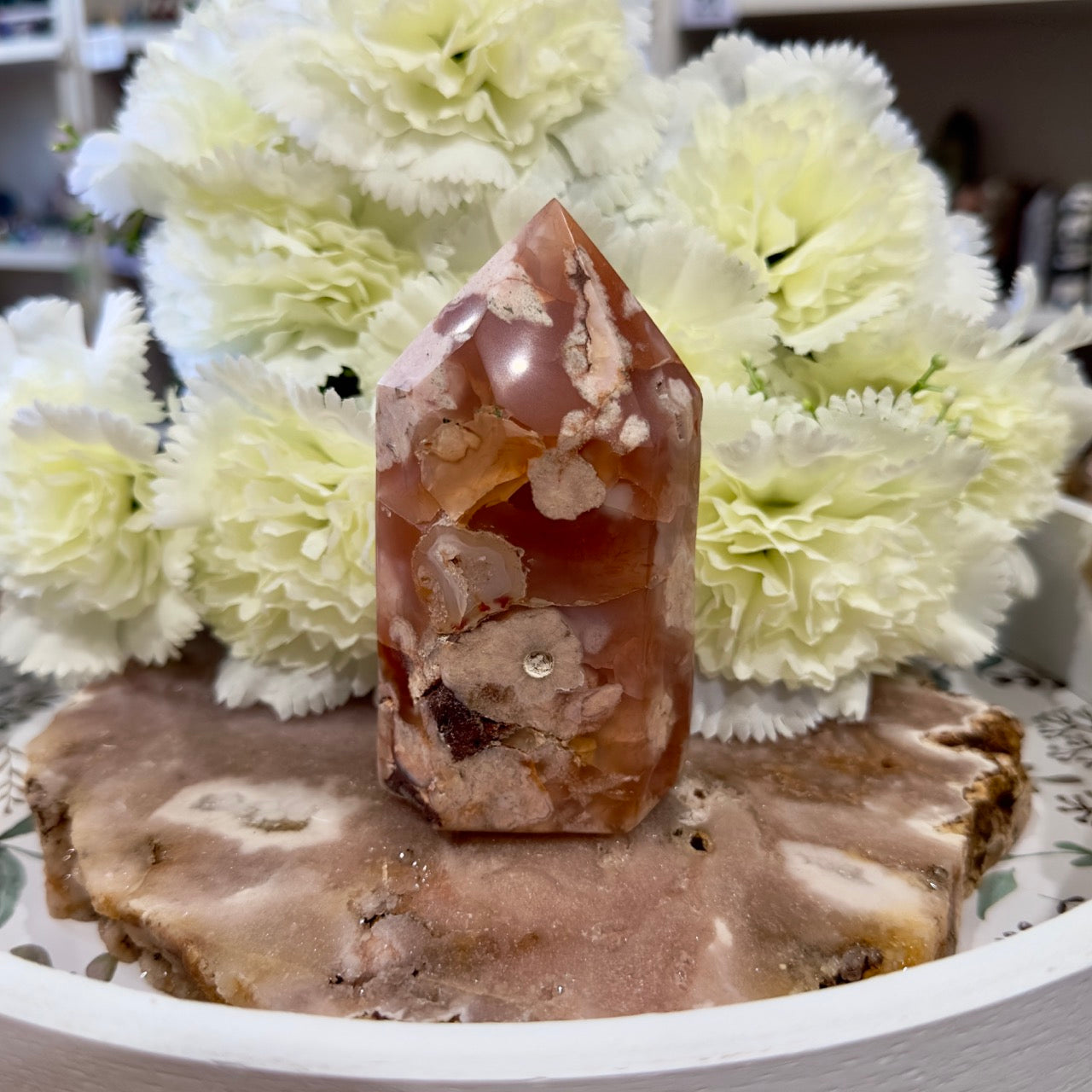 Carnelian/Flower Agate Tower
