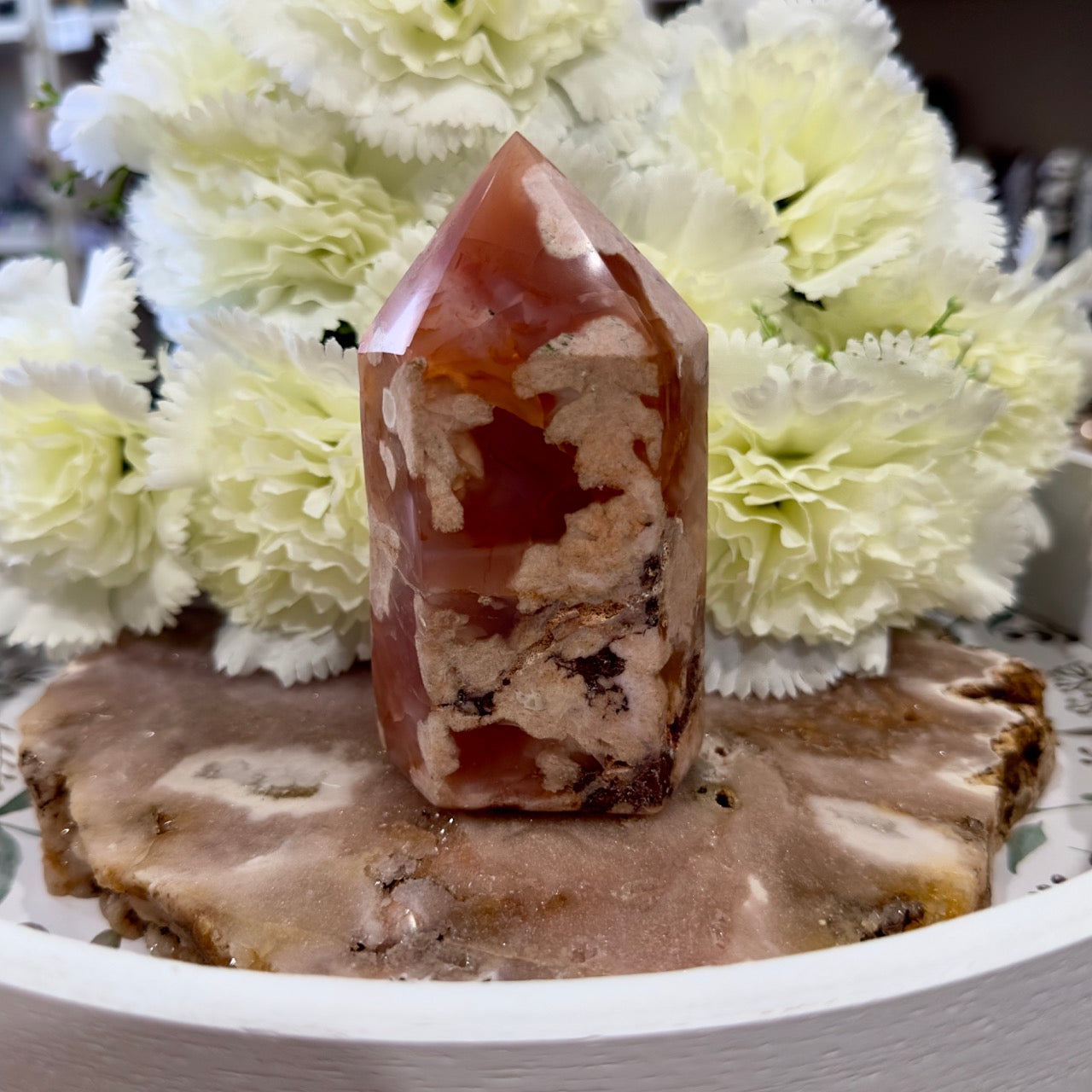 Carnelian/Flower Agate Tower