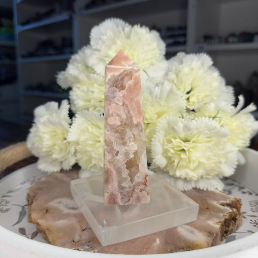 Pink Amethyst/Flower Agate Tower