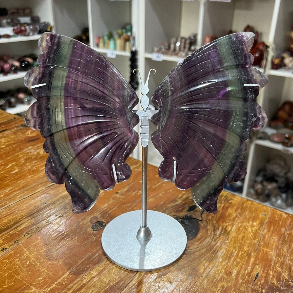 Fluorite Butterfly Wings with stand