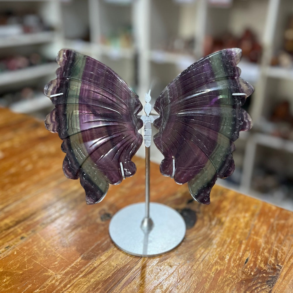 Fluorite Butterfly Wings with stand