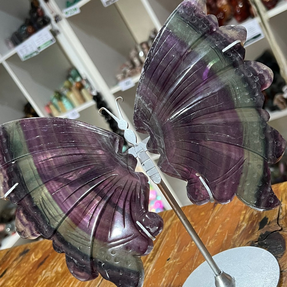 Fluorite Butterfly Wings with stand