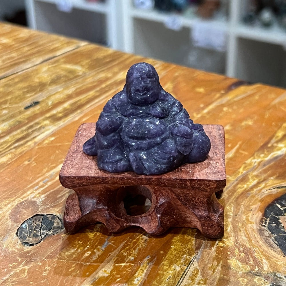 Lepidolite Laughing Buddha