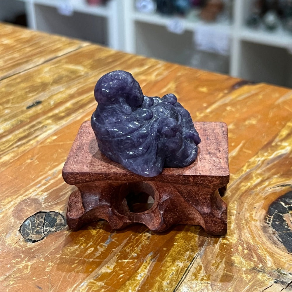 Lepidolite Laughing Buddha