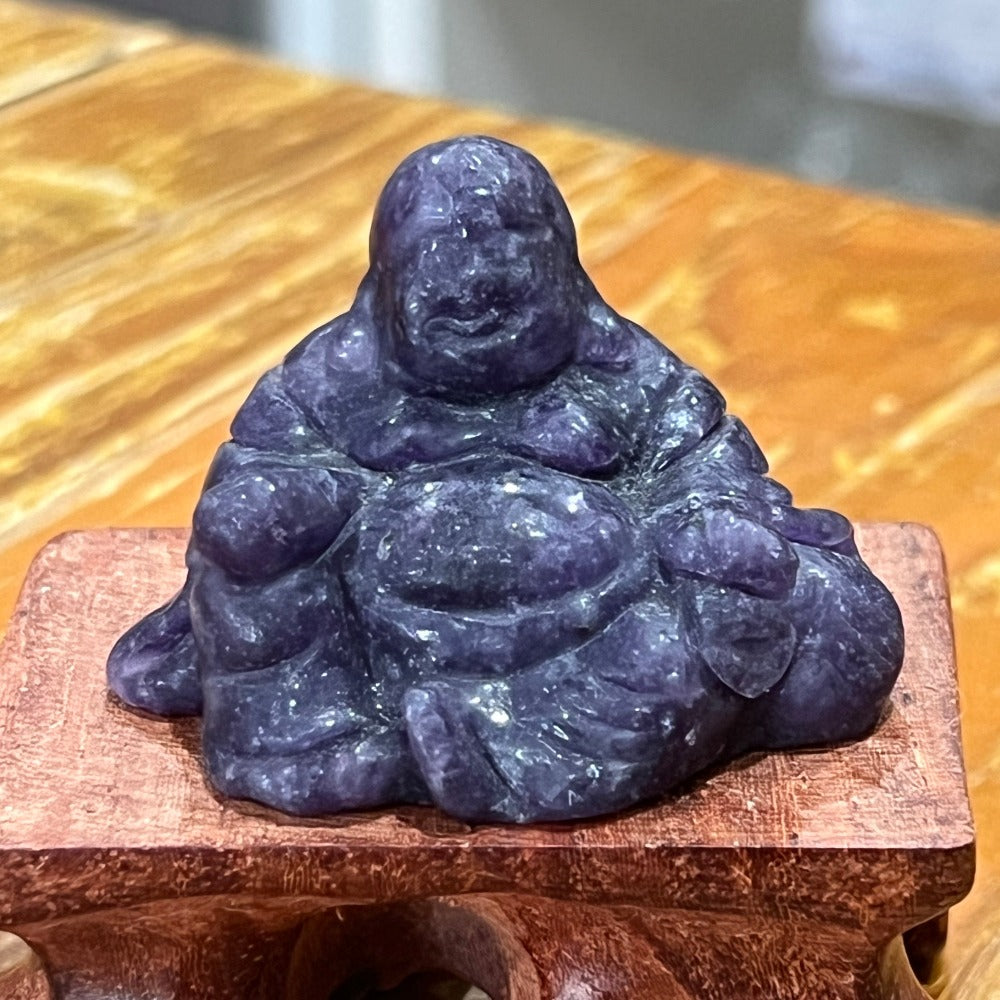 Lepidolite Laughing Buddha