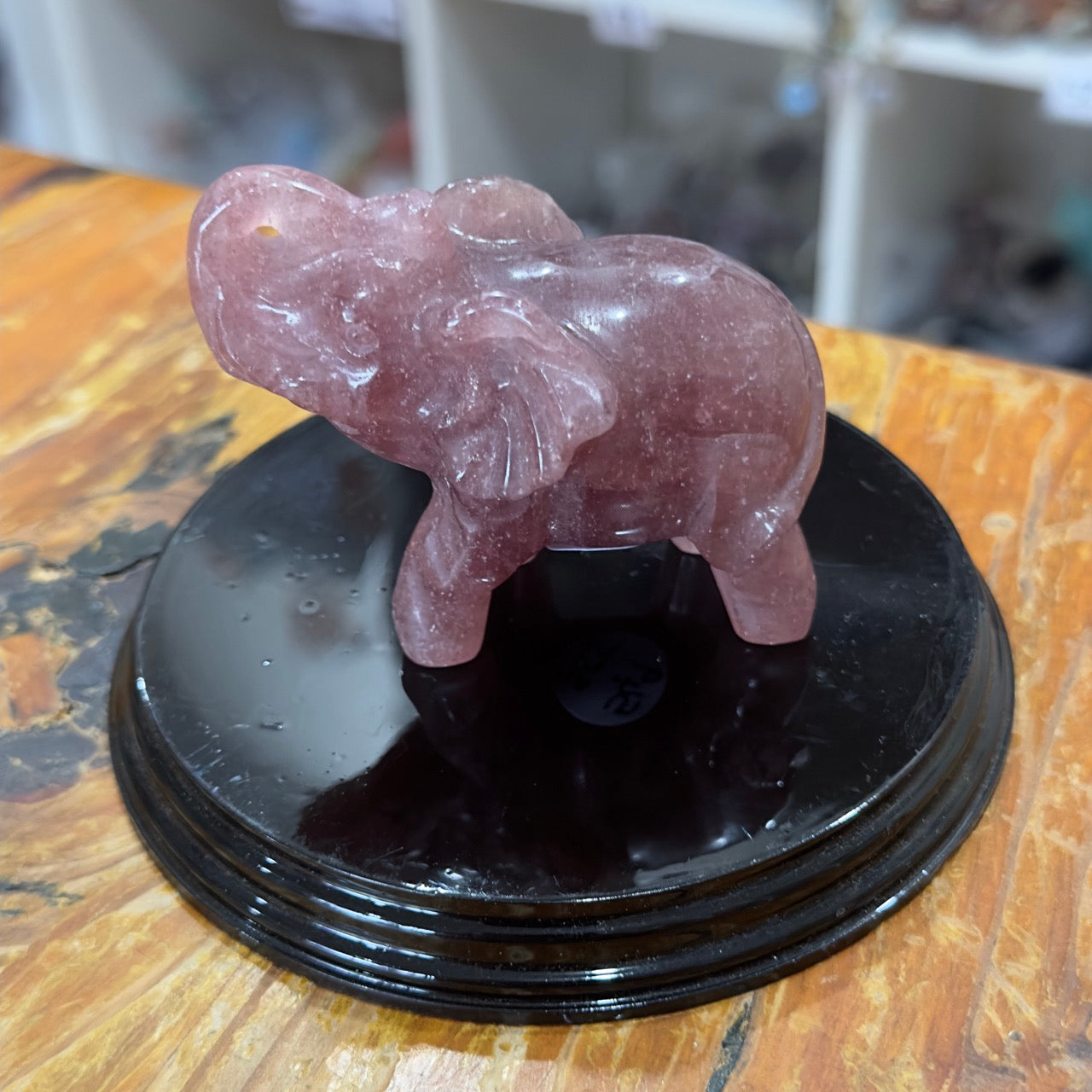 Strawberry Quartz Elephant