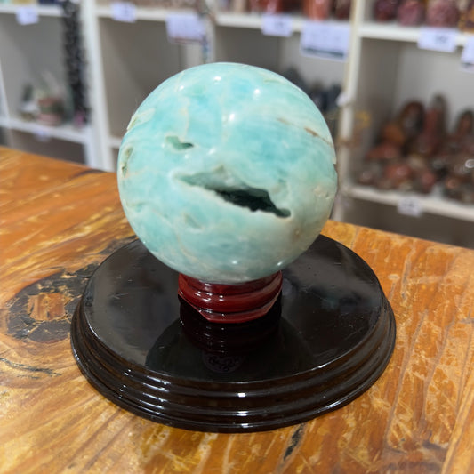 Blue Aragonite Sphere