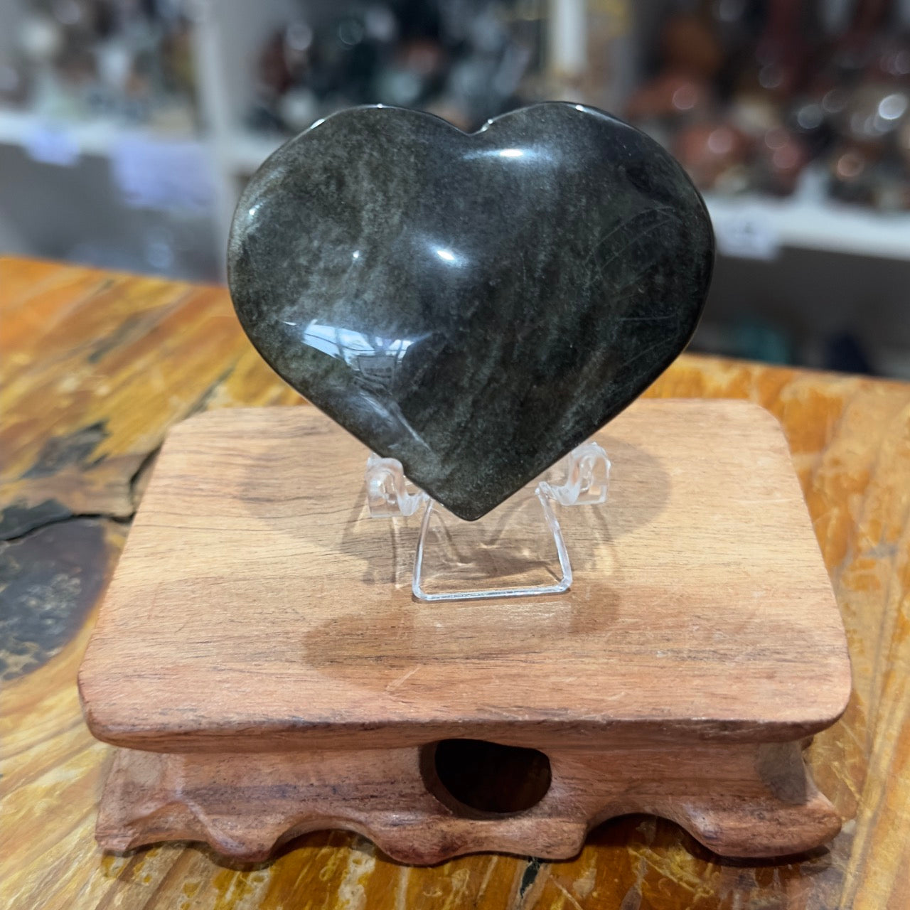 Gold Obsidian Heart