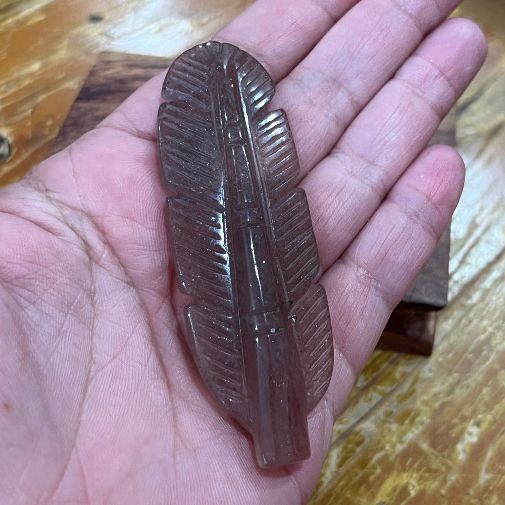 Strawberry Quartz Feather