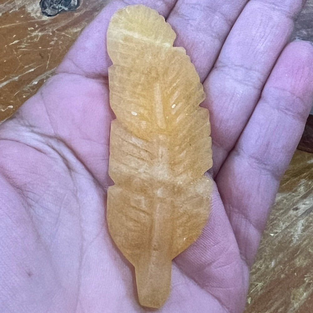 Orange Calcite Feather