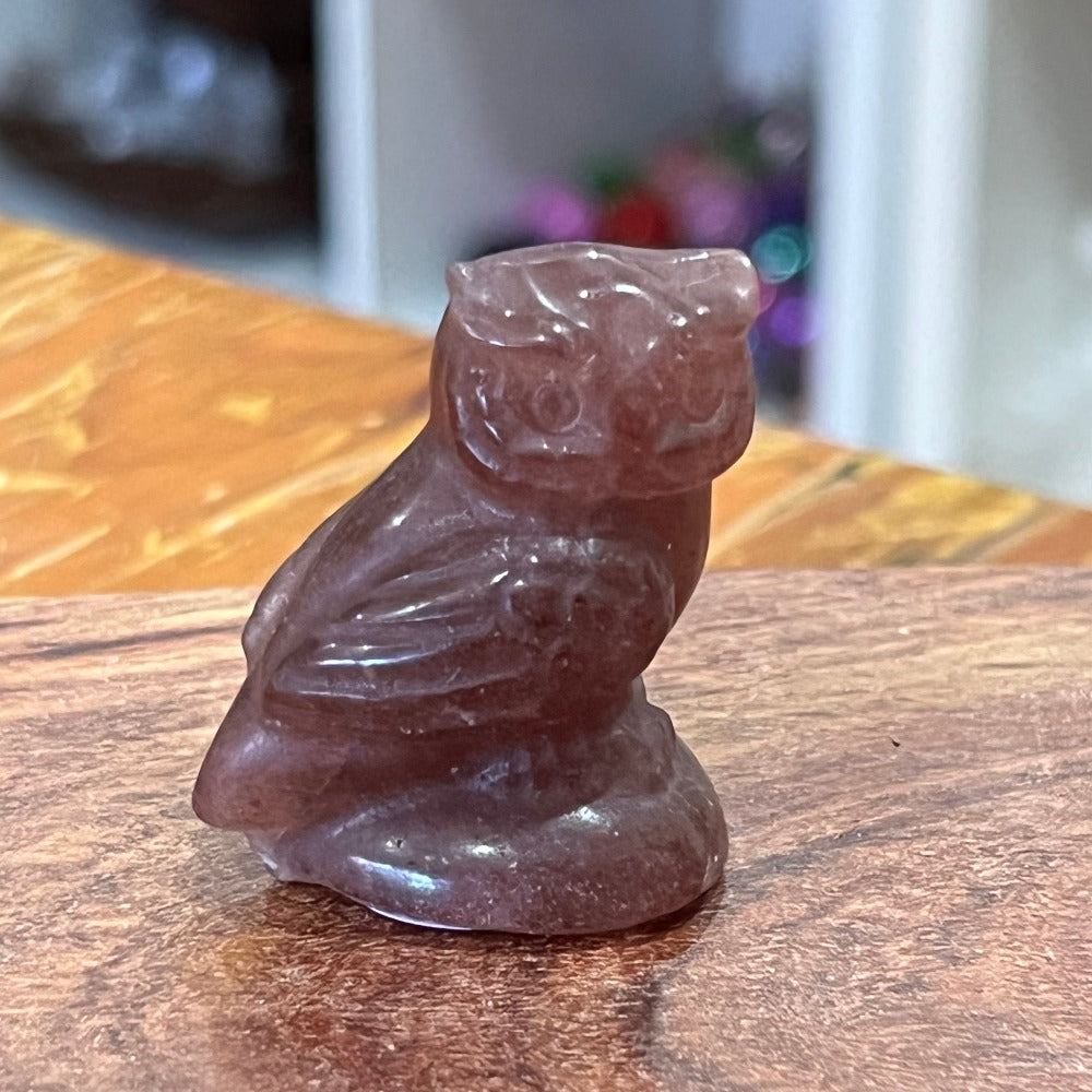 Strawberry Quartz Owl