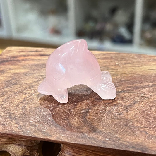 Rose Quartz Dolphin - Small