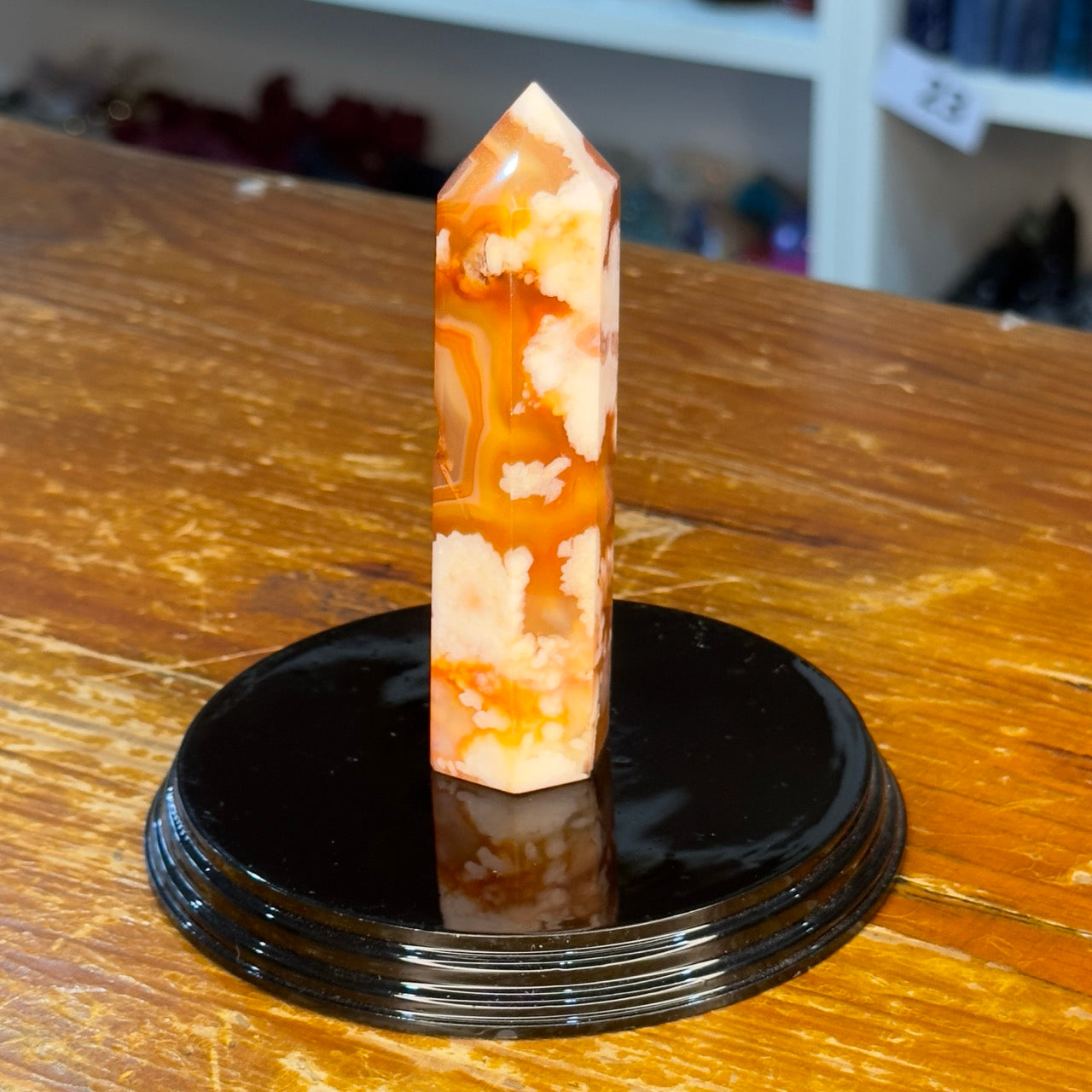 Carnelian/Flower Agate Point