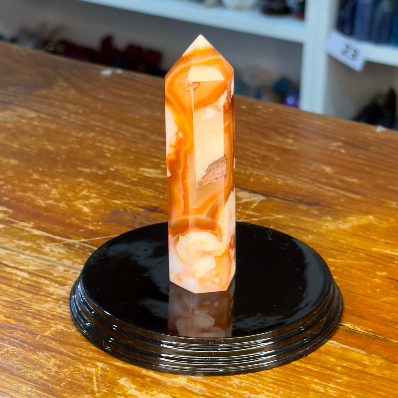 Carnelian/Flower Agate Point