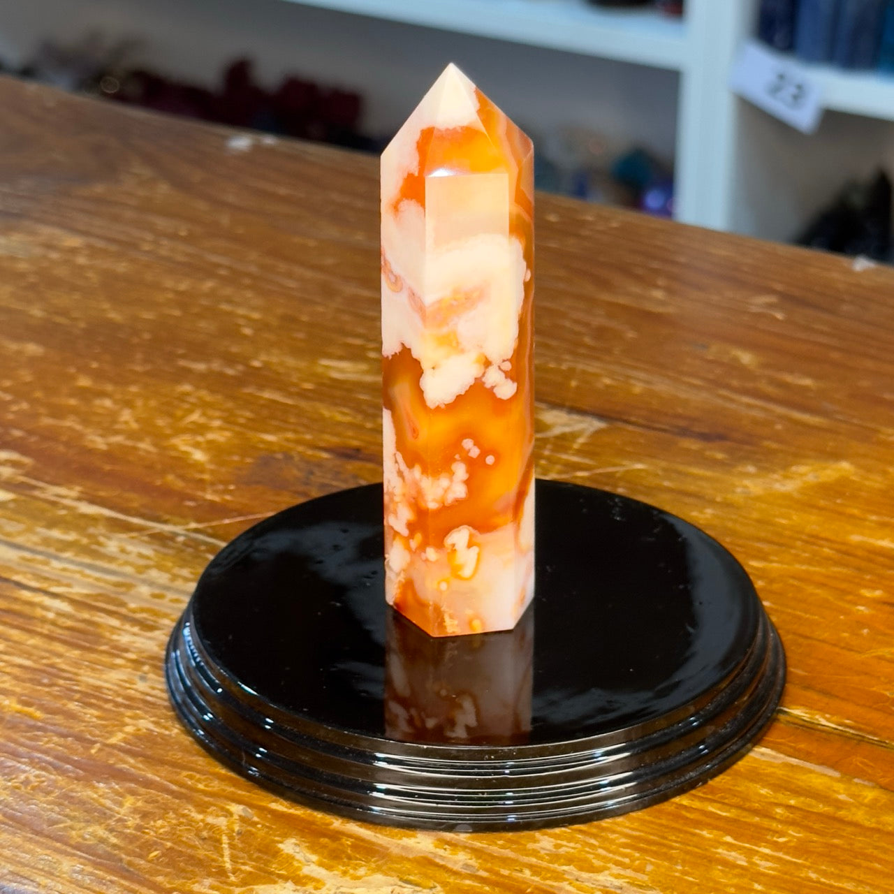 Carnelian/Flower Agate Point