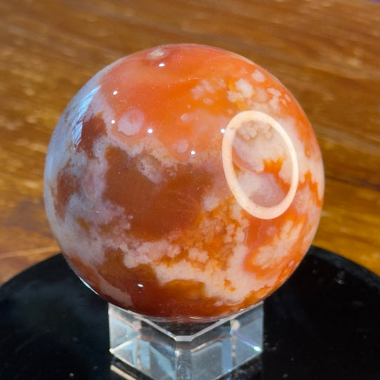 Carnelian/Flower Agate Sphere