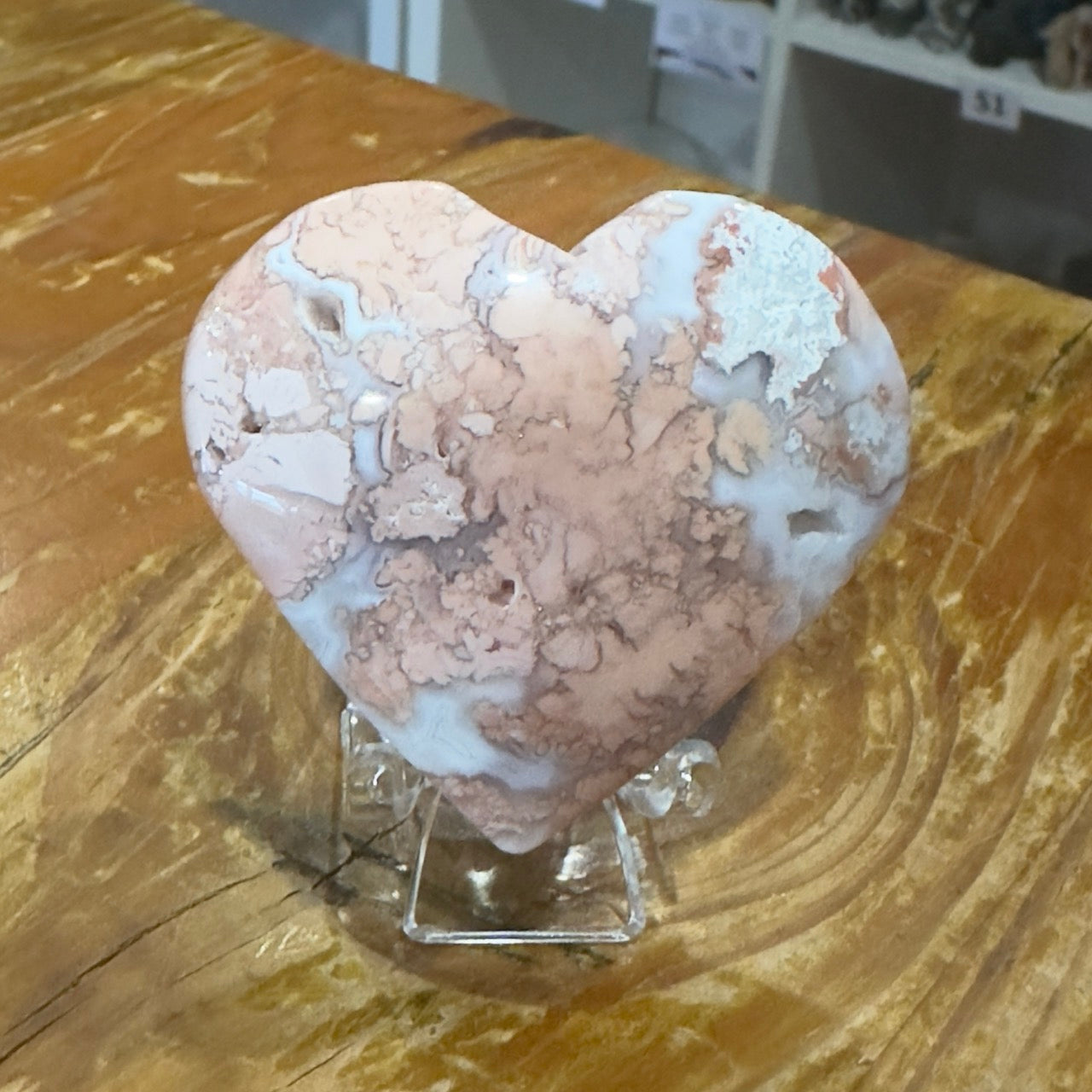 Pink Agate Heart