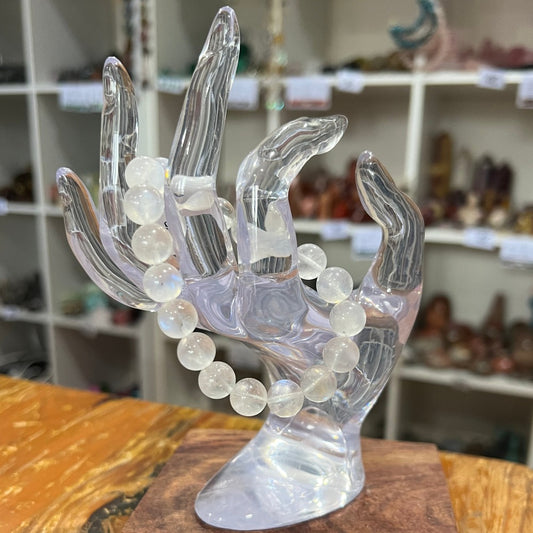 Moonstone Bracelet - 10mm High Quality Blue Flash