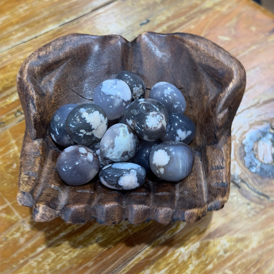 Tumbles | Black Flower Agate