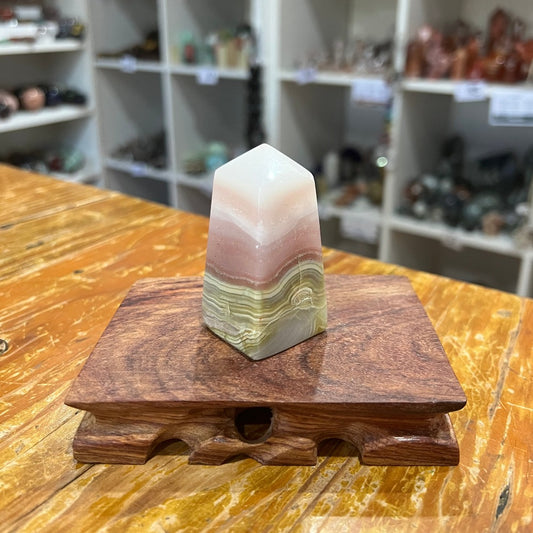 Pink Banded Calcite Tower