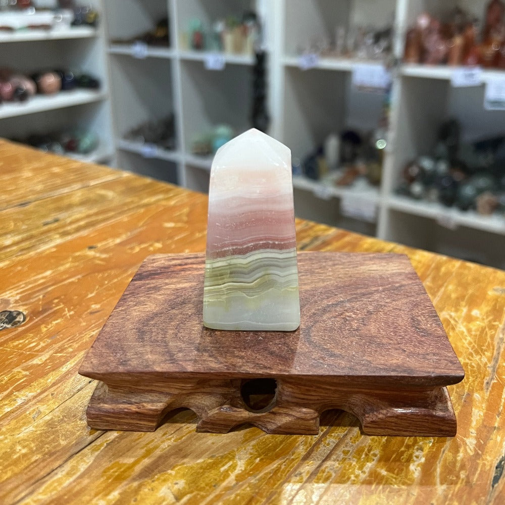 Pink Banded Calcite Tower