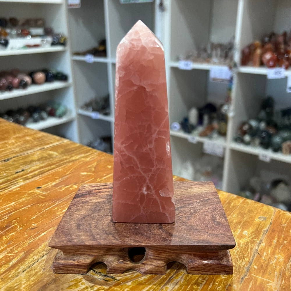 Rose Calcite Tower