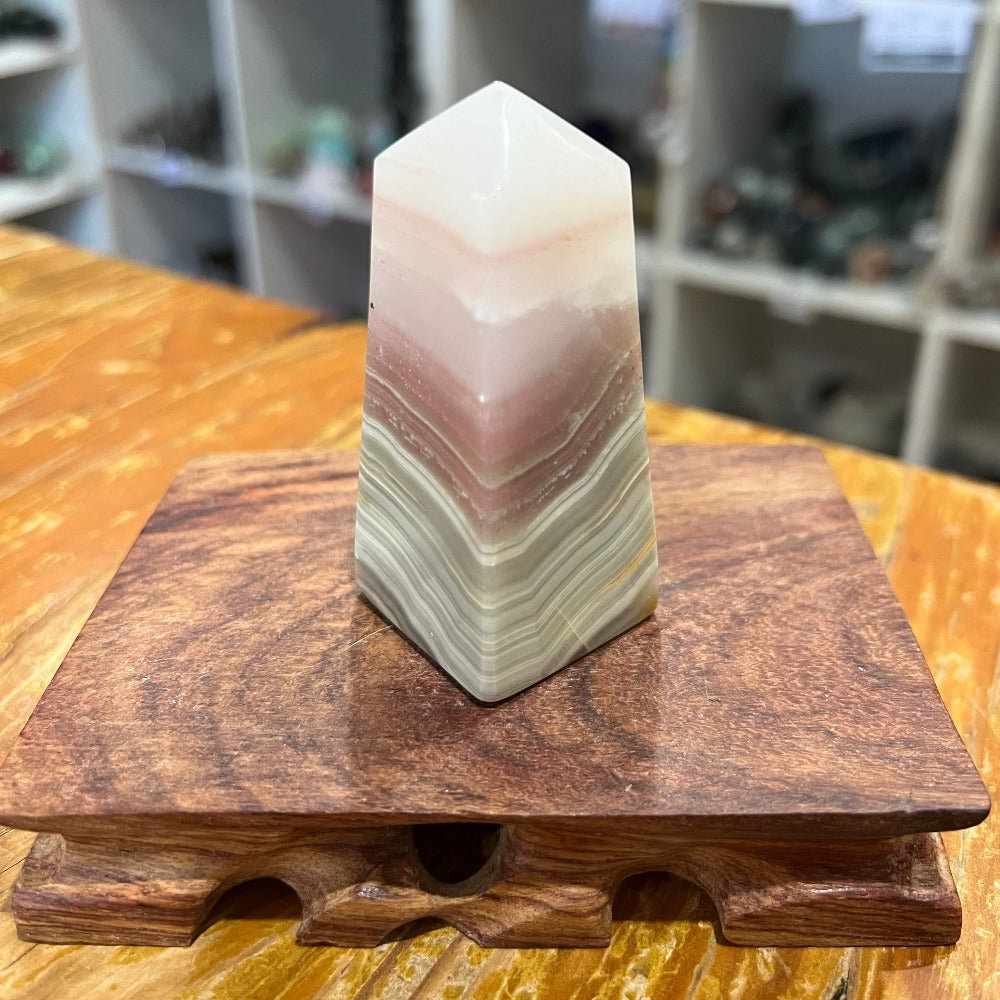 Pink Banded Calcite Tower