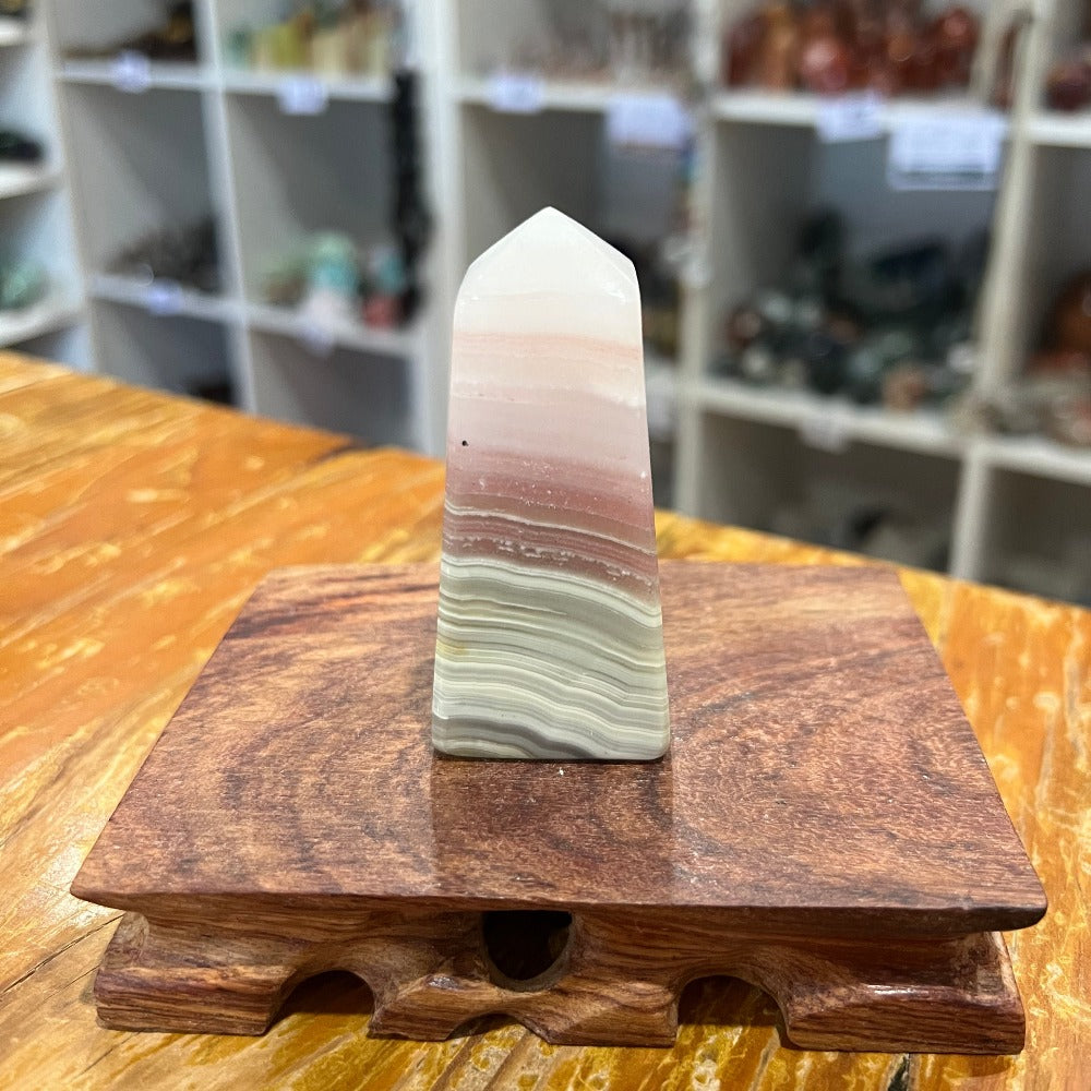 Pink Banded Calcite Tower