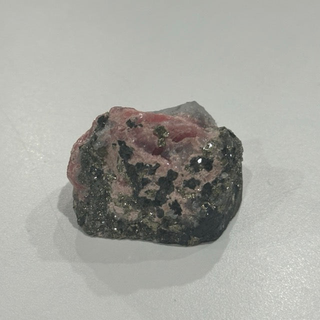 Rhodocrosite with Pyrite & Quartz Specimen | 80g
