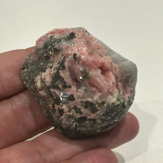 Rhodocrosite with Pyrite & Quartz Specimen | 80g