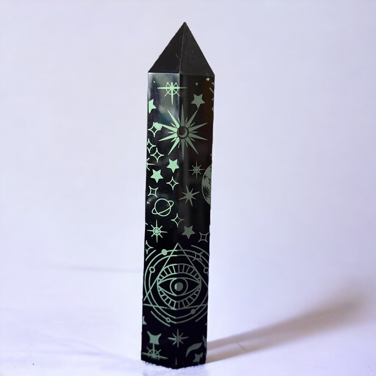 Black Obsidian Tower with Print | 372g