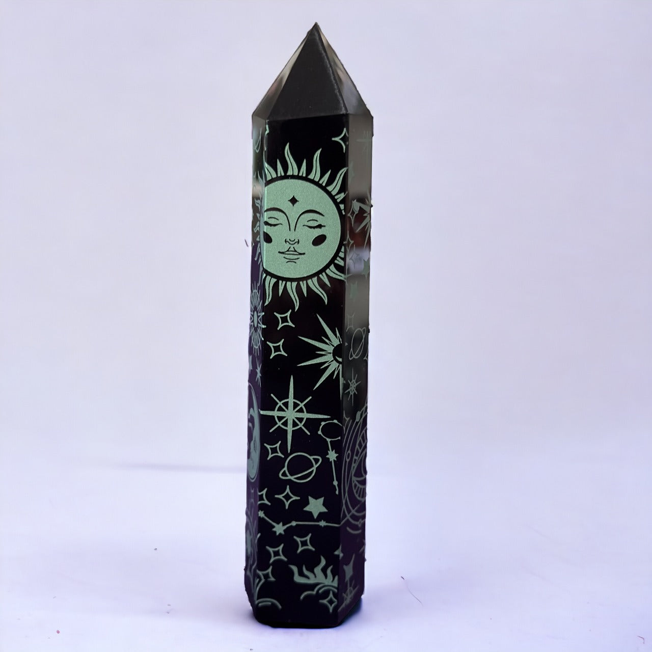 Black Obsidian Tower with Print | 372g