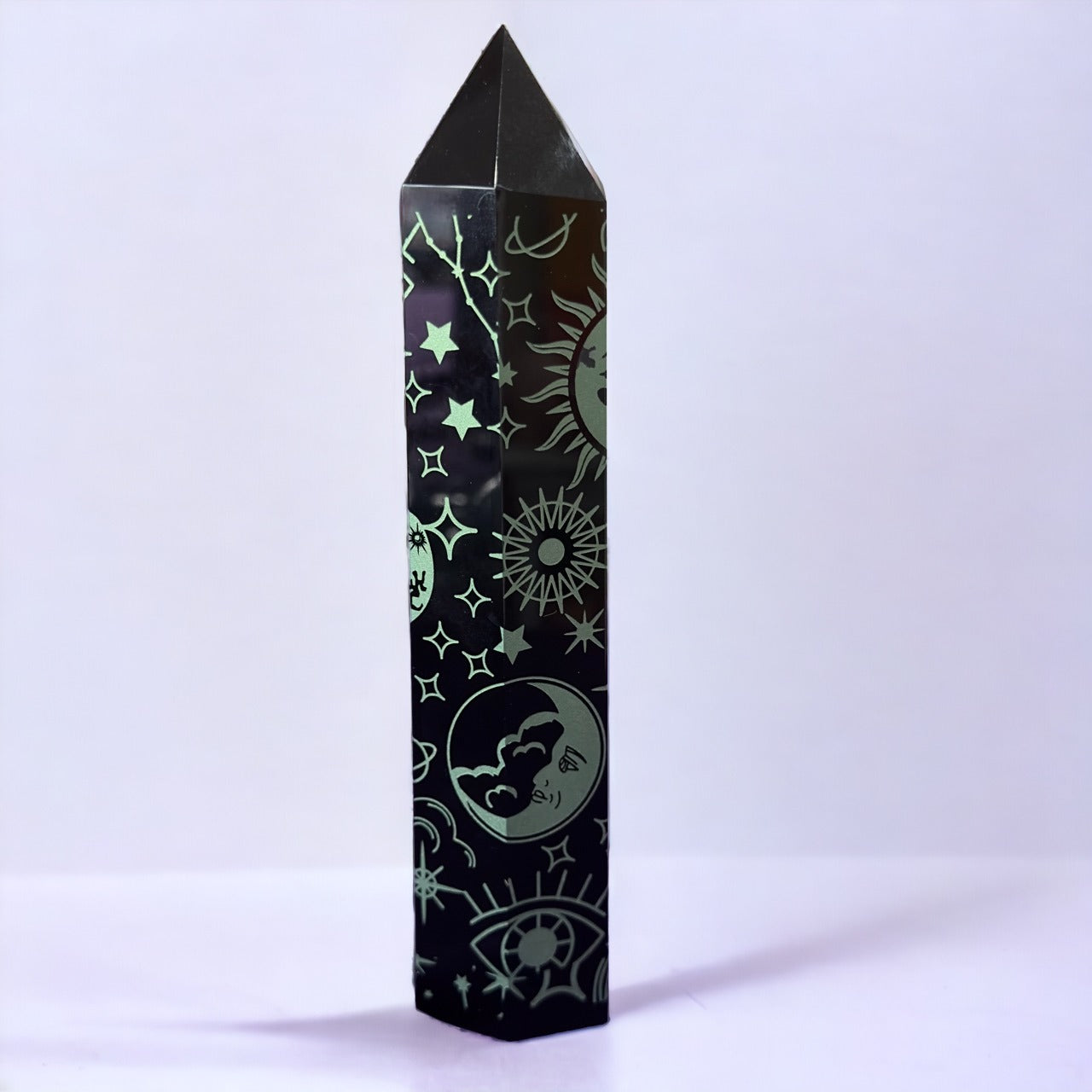 Black Obsidian Tower with Print | 372g