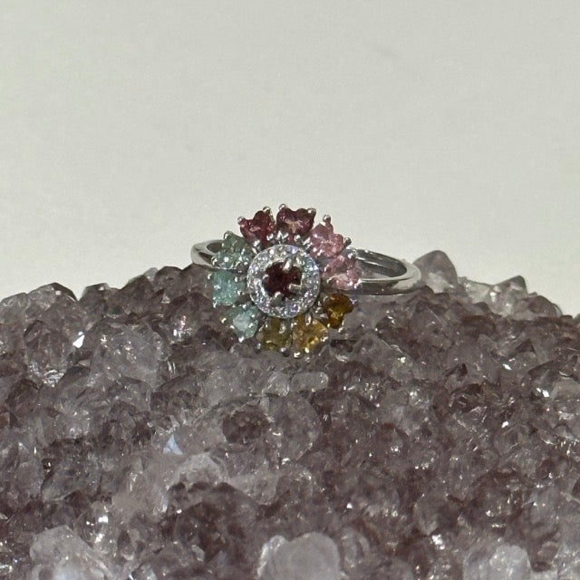 Mixed Tourmaline Spinner Ring