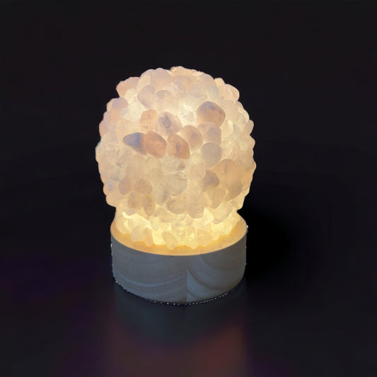 Crystal Chip Lamp | Rose Quartz