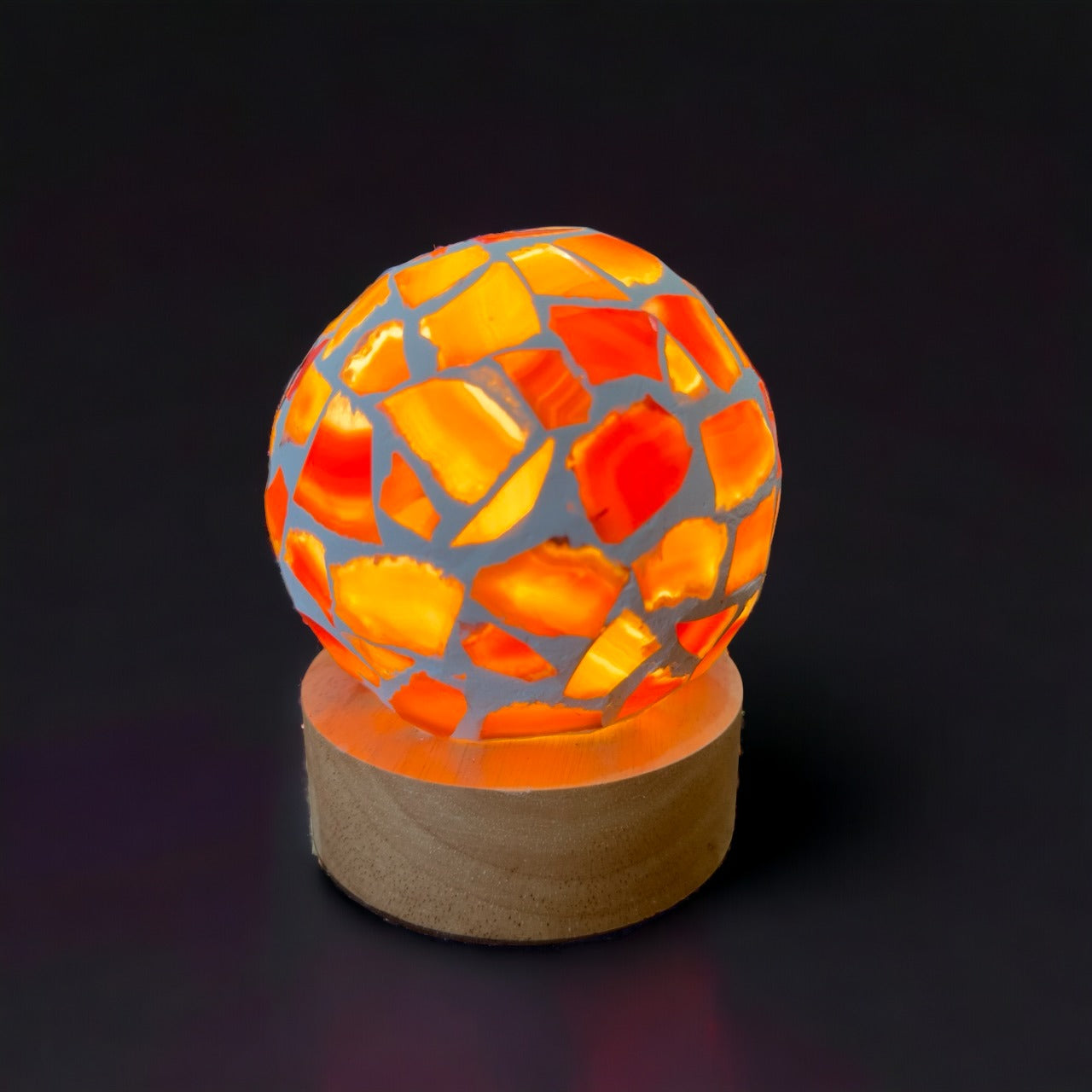 Agate Mosaic Lamp | Orange Dyed