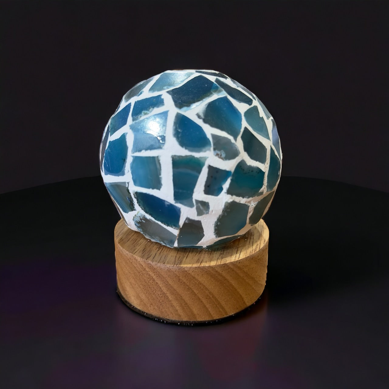 Agate Mosaic Lamp | Blue Dyed