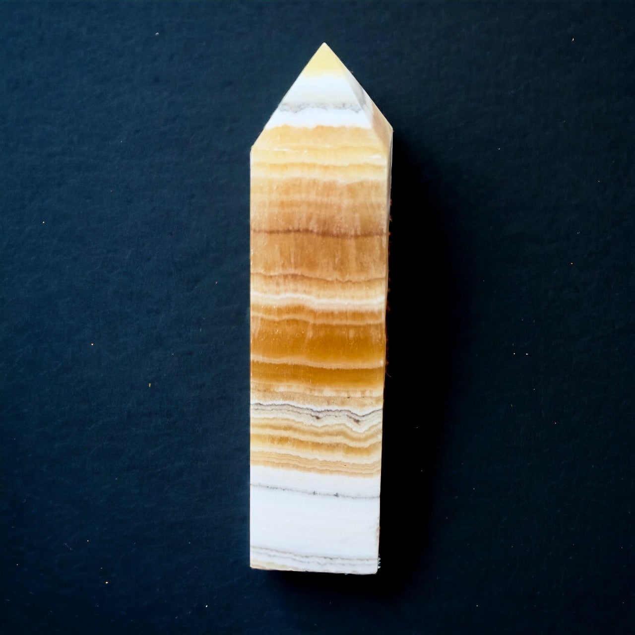 Orange Banded Calcite Point