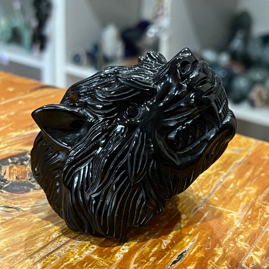 Black Obsidian Wolfhead