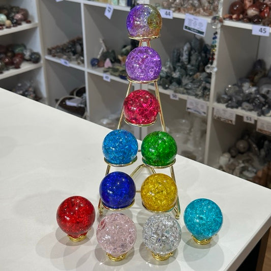 Crackle Quartz Sphere