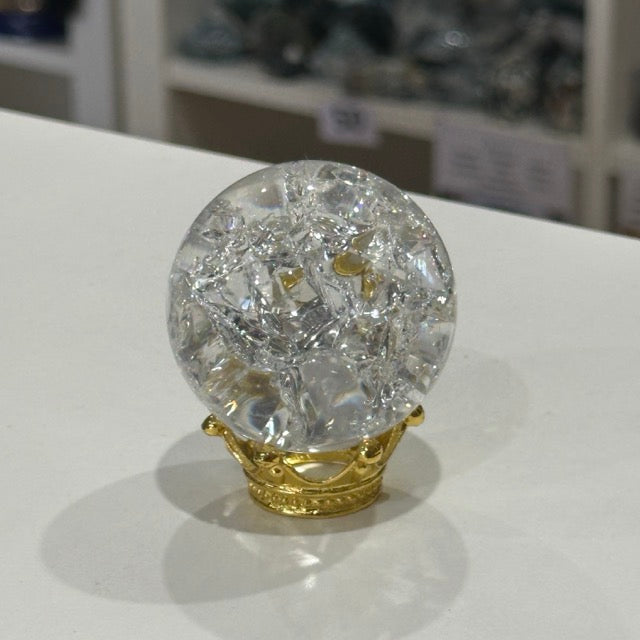 Crackle Quartz Sphere