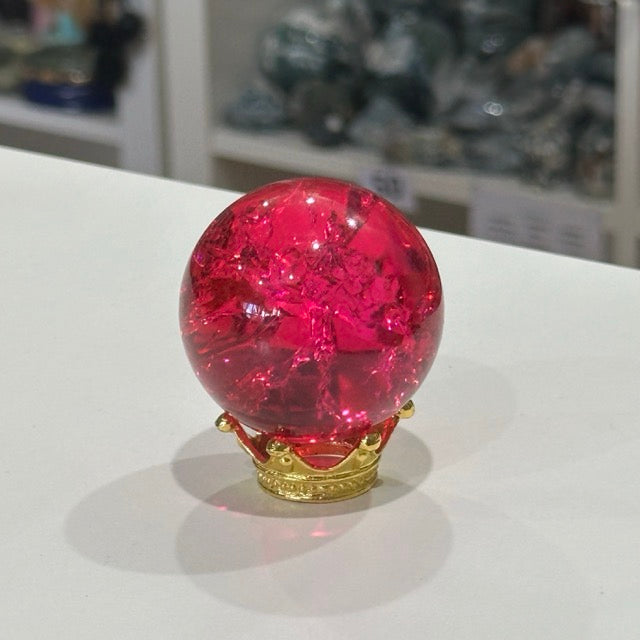 Crackle Quartz Sphere