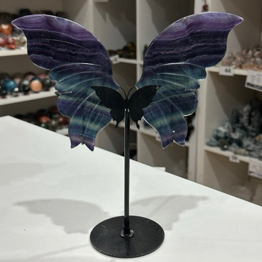 Rainbow Fluorite Butterfly Wings Set